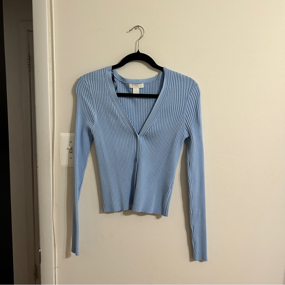 baby blue cardigan h&m